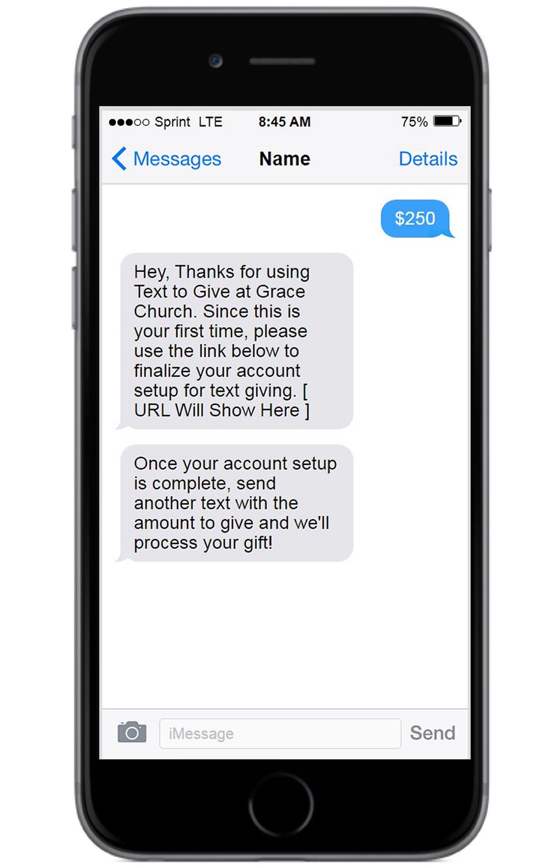 setup text to give with SimplifyGive